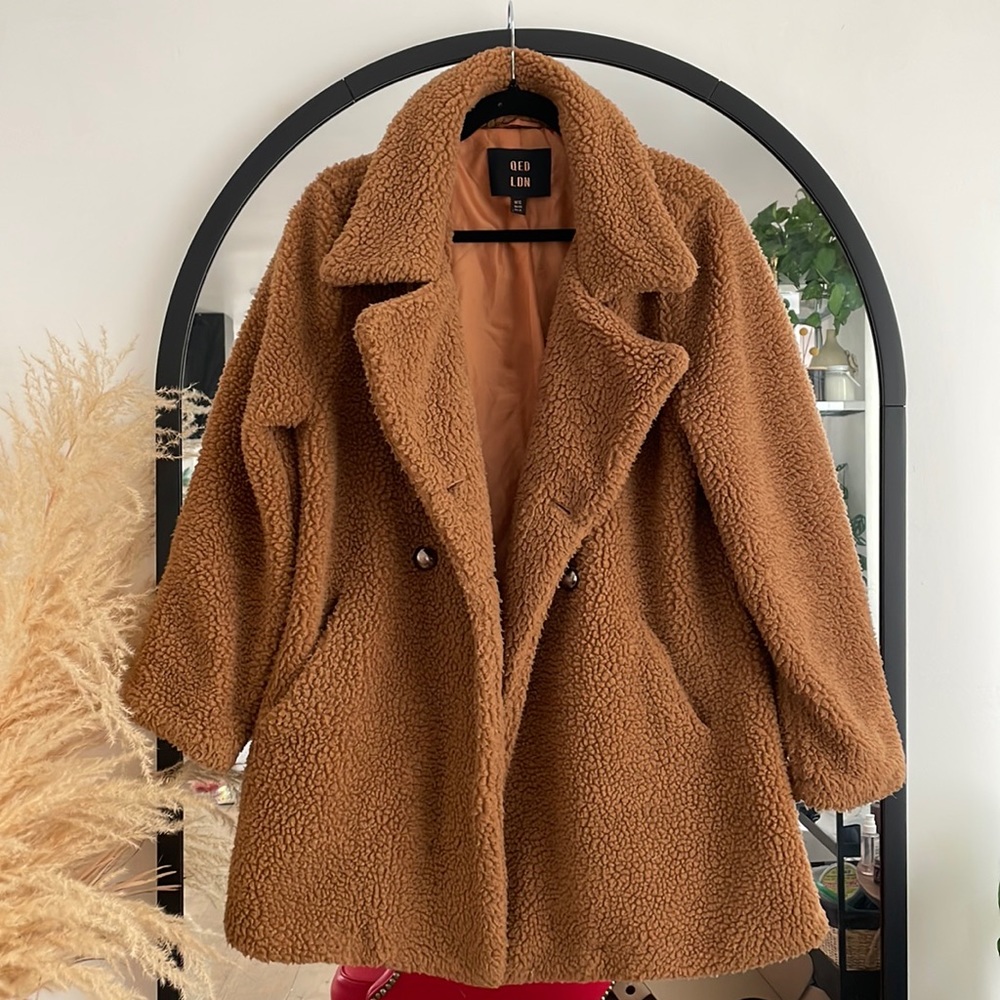 Qed Ldn Brown teddy coat